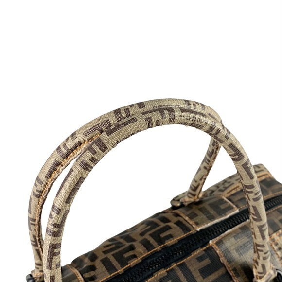 FENDI Mixed Media Boston Satchel Bag - Picture 9 of 16